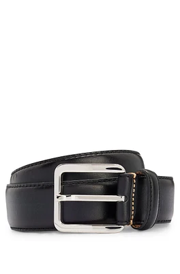 Italian-leather belt with contrast stitching