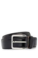 Italian-leather belt with contrast stitching