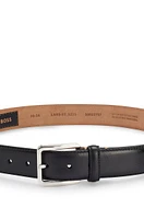 Italian-leather belt with contrast stitching