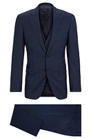 Slim-fit suit checked wool