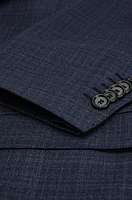 Slim-fit suit checked wool