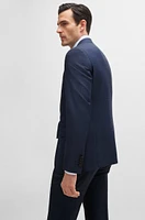 Slim-fit suit checked wool