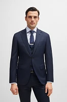 Slim-fit suit checked wool