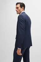 Slim-fit suit checked wool