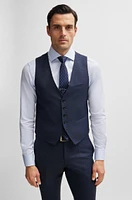 Slim-fit suit checked wool