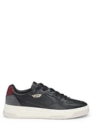 Mixed-leather trainers with layered upper