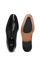 Leather Derby shoes with double stitching on uppers