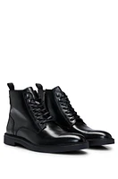 Polished-leather half boots with brogue details