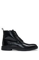 Polished-leather half boots with brogue details