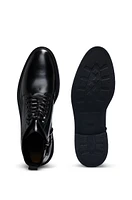 Polished-leather half boots with brogue details