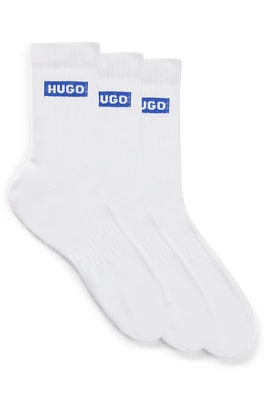 Three-pack of short socks with blue logos