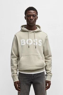 Cotton-terry relaxed-fit hoodie with contrast logo