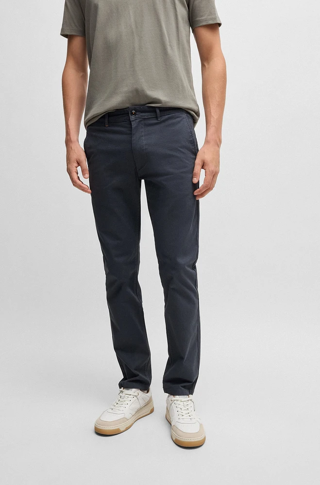 Slim-fit trousers printed stretch-cotton twill