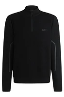 Zip-neck regular-fit sweater with logo detail