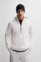 Regular-fit sweater with adjustable collar