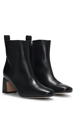 BOSS - Nappa-leather ankle boots with Double B monogram Black