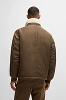 Water-repellent jacket with faux-fur collar