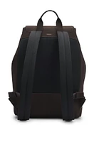 Drawstring backpack in nubuck with branded trims