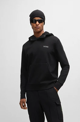 Hoodie with mirror-effect logo