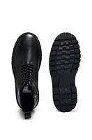 Leather lace-up boots with rubber outsole