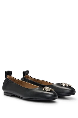 Nappa-leather ballerina pumps with Double B monogram hardware