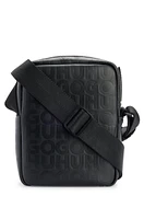 Reporter bag in faux leather with repeat-logo motif