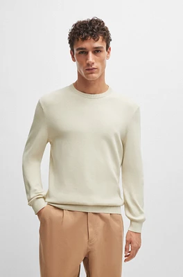 Regular-fit sweater 100% cotton with ribbed cuffs