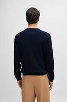 Regular-fit sweater 100% cotton with ribbed cuffs