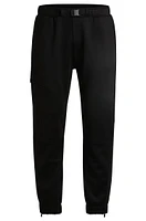 Bonded-fleece tracksuit bottoms with logo detail