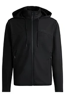 Bonded-fleece zip-up hoodie with logo detail