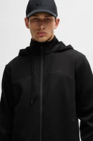 Bonded-fleece zip-up hoodie with logo detail