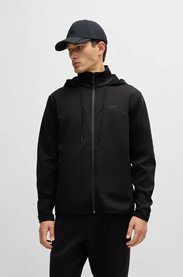 Bonded-fleece zip-up hoodie with logo detail