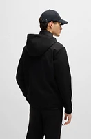 Bonded-fleece zip-up hoodie with logo detail