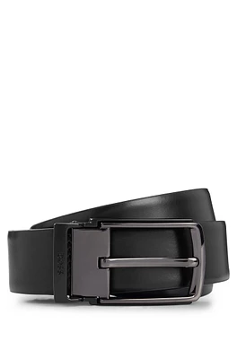 Italian-leather reversible belt with branded keeper