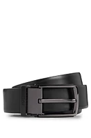 Italian-leather reversible belt with branded keeper