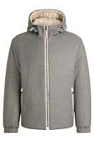 Zip-up wool jacket with down filling