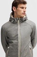 Zip-up wool jacket with down filling