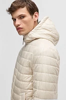 Zip-up wool jacket with down filling