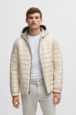 Zip-up wool jacket with down filling