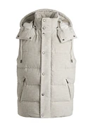 BOSS - Padded gilet cotton-cashmere corduroy with detachable hood White