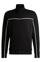 Zip-up sweatshirt with tape inserts