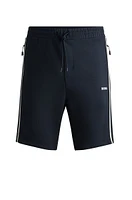 BOSS - Regular-fit shorts with tape inserts Dark Blue