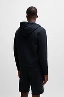 Zip-up hoodie with tape inserts