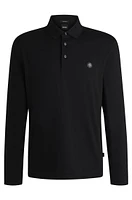 Mercerized-cotton polo shirt with Double B monogram