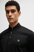 Mercerized-cotton polo shirt with Double B monogram