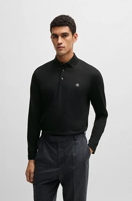 Mercerized-cotton polo shirt with Double B monogram