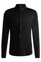 Slim-fit long-sleeved shirt mercerized cotton