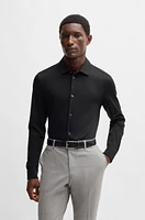 Slim-fit long-sleeved shirt mercerized cotton