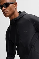 Active-stretch zip-up hoodie with logo detail