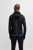 Active-stretch zip-up hoodie with logo detail